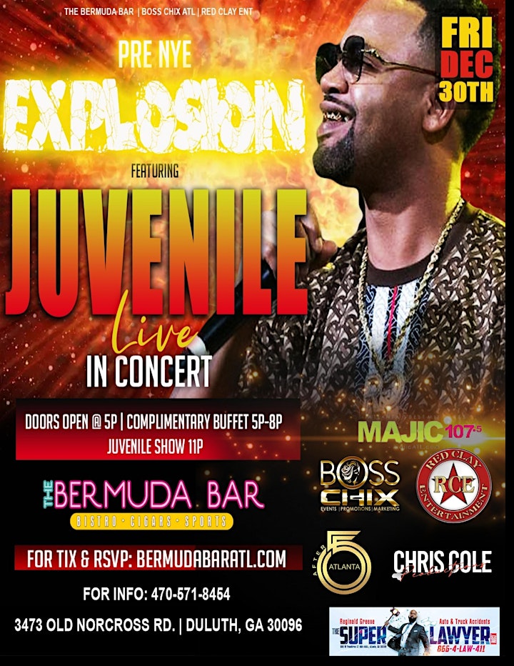 PRE-NEW YEARS EVE EXPLOSION W/ JUVENILE LIVE IN CONCERT DEC. 30TH image