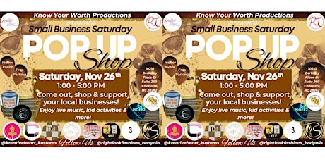 Small Business Saturday Pop Up Shop