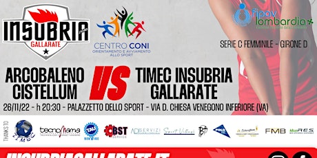 Serie C - ARCOBALENO CISTELLUM vs TIMEC INSUBRIA GALLARATE