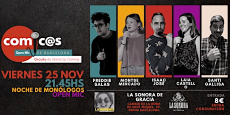 Viernes Monólogos Open Mic Cómic@s de Barcelona