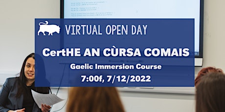 Open Day Webinar - An Cùrsa Comais | Gaelic Immersion Course