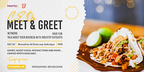 CEO's Meet & Greet - An opportunity to network and talk about your business