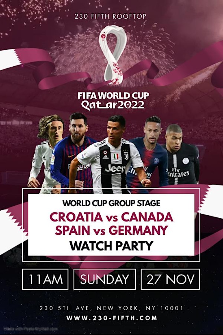 NOVEMBER 27TH WORLD CUP 2022 WATCH PARTY @230 Fifth Rooftop image