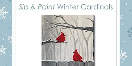Sip and Paint Winter Cardinals
