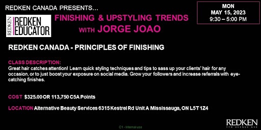 REDKEN CANADA - LONG HAIR FINISHING & UP-STYLING TRENDS with JORGE JOAO