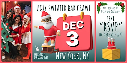 Imagem principal de Official Ugly Sweater Bar Crawl New York, NY Bar Crawl LIVE