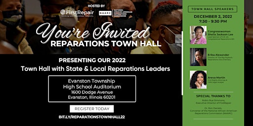 Town Hall: Building a Local  Reparations Movement Evanston, IL