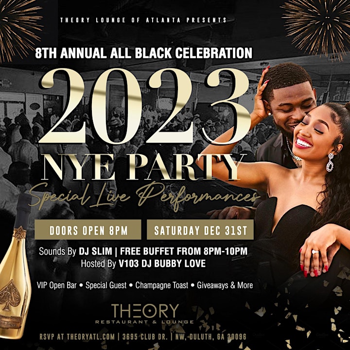 NYE 2023 ALL BLACK PARTY Live entertainment & dance. Theory Atlanta! image