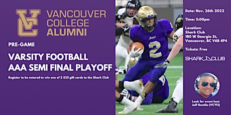 Vancouver College Varsity Football Pre-Game Event