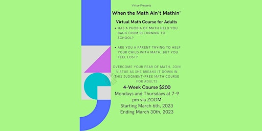 When the Math Ain't Mathin' Virtual Math Course For Adults