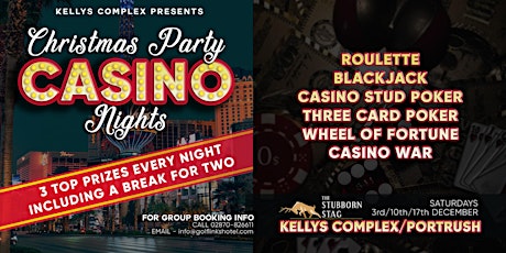 Christmas Casino Party Nights @ Kellys, Portrush. Win a Break For Two