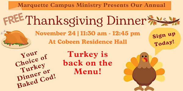 Marquette University Thanksgiving Dinner