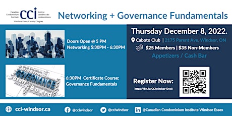 Networking Event / CCI Certificate Course - Governance Fundamentals