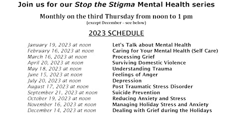 Stop the Stigma: Reducing Anxiety and Stress