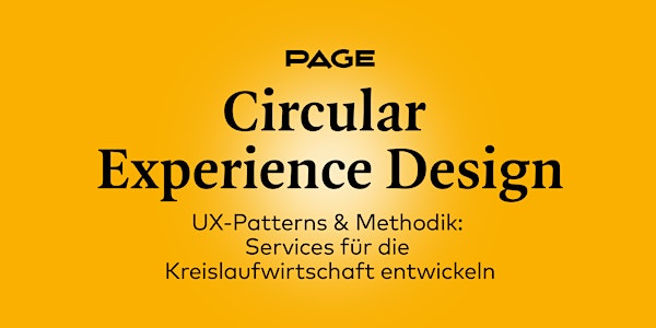 PAGE Webinar »Circular Experience Design« mit Peter Post