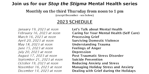 Stop the Stigma: Managing Holiday Stress and Anxiety primary image