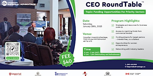 CEO RoundTable - Funding Opportunities For Priority Sectors