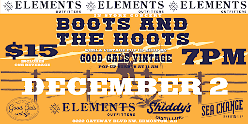Boots and the Hoots In-Store Concert + Good Gals Vintage Pop-up