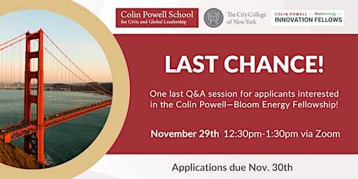 Final Q&A - Colin Powell-Bloom Energy Innovation Fellowship Applications