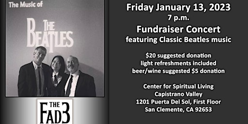 FAD3 Fundraiser Concert - featuring classic music of the Beatles