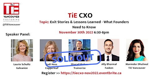 TiE CXO - Exit stories and lessons learned: What founders need to know