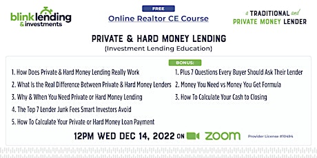Private & Hard Money Lending - Free Realtor CE Course