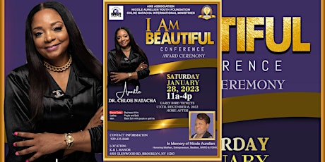 EARLY BIRD SPECIAL "I AM BEAUTIFUL" CONFERENCE IN MEMORY OF NICOLE AURELIEN