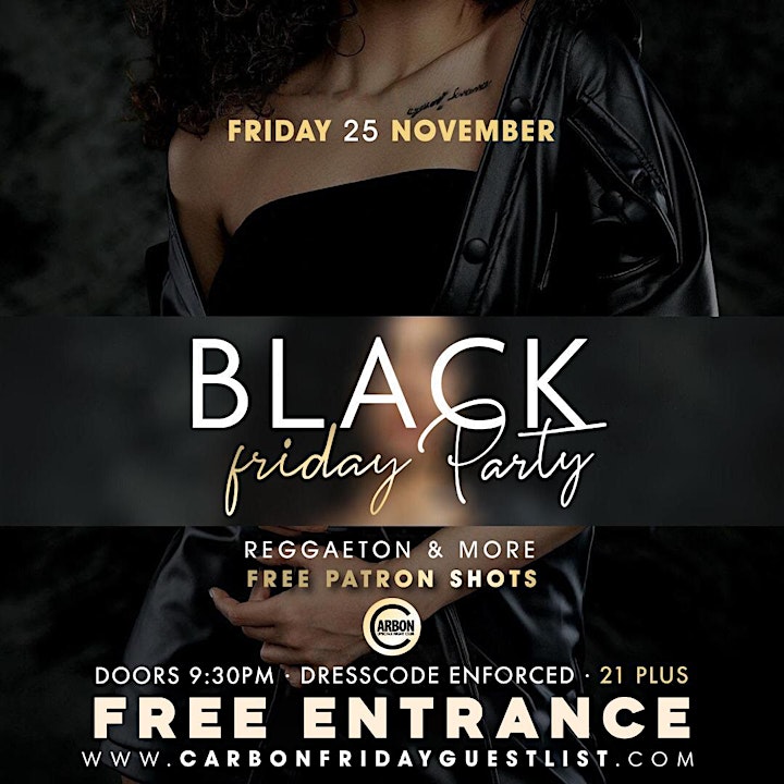 This Friday • Black Friday Party @ Carbon Lounge • Free guest list image