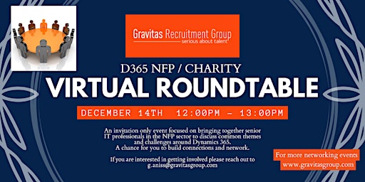 D365 - NFP / Charity sector - Virtual  Roundtable