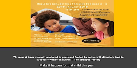 The Bulls Eyes Goals Setting Training Programme is specifically designed for ages 10 -17 years primary image