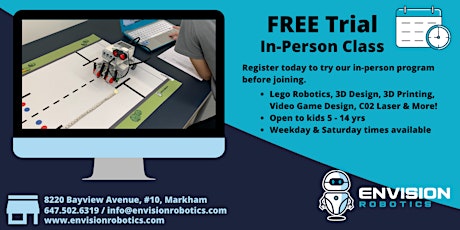 Envision Robotics - Free Trial Class (Thornhill / Markham / Toronto)