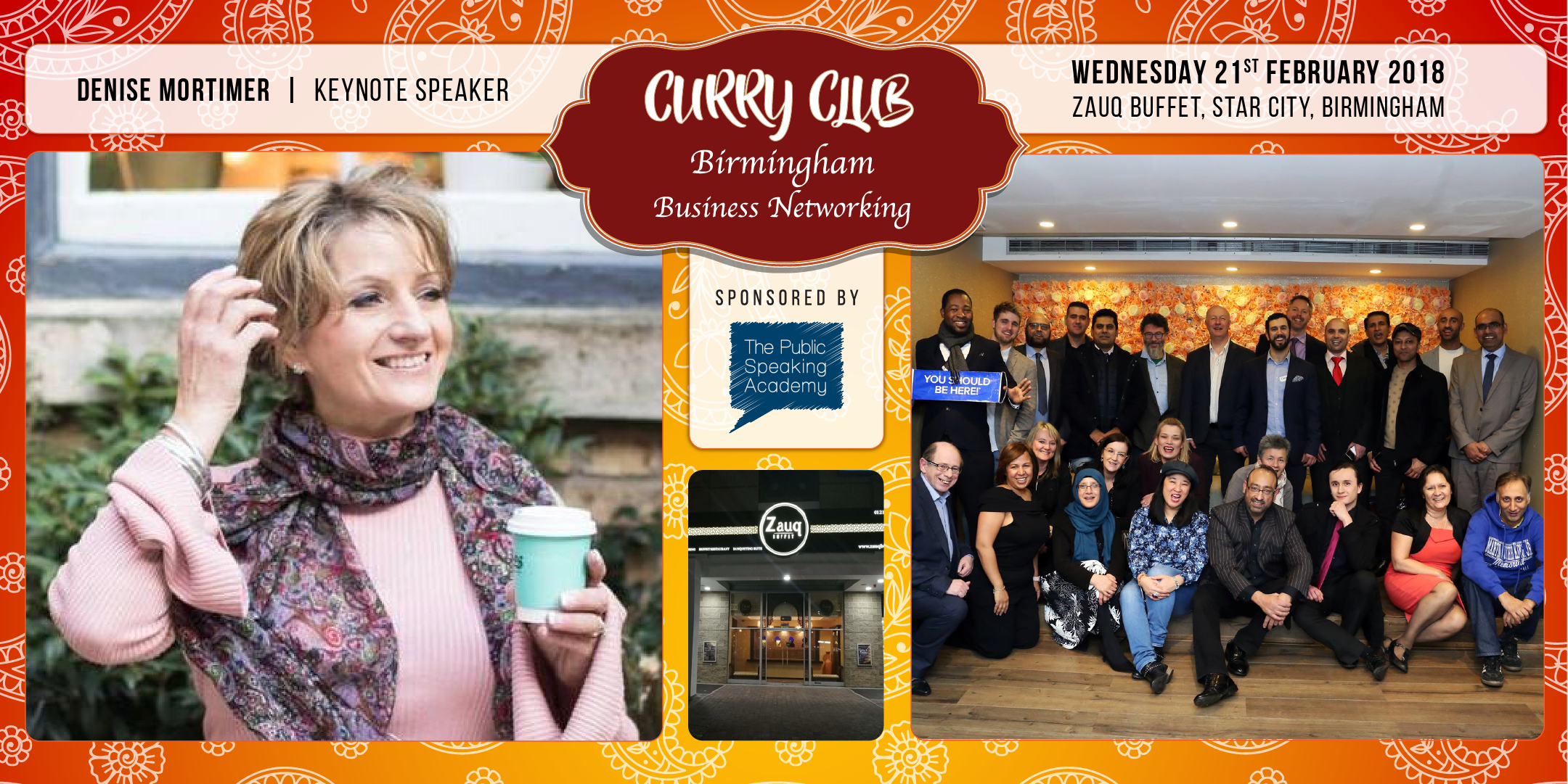 BIRMINGHAM BUSINESS CURRY CLUB- WEDS 21st FEB 2018 -THE NO.1 BUSINESS & SOCIAL NETWORK EVENT