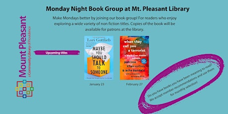 Monday Night Book Group @ Mount Pleasant Library