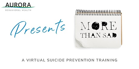 Primaire afbeelding van More Than Sad - A Virtual Suicide Prevention Training