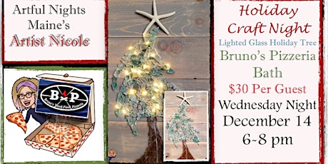Create a Glass Lighted Holiday Tree at Bruno's Pizzeria in Bath
