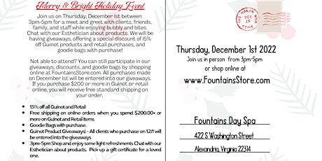 Fountains Day Spa - Bright and Merry Holiday Event primary image