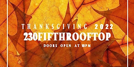 Primaire afbeelding van Thanksgiving Eve Party at 230 5th Rooftop