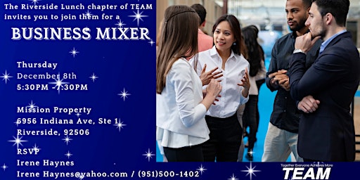 You are invited to the Riverside Lunch chapter's Mixer