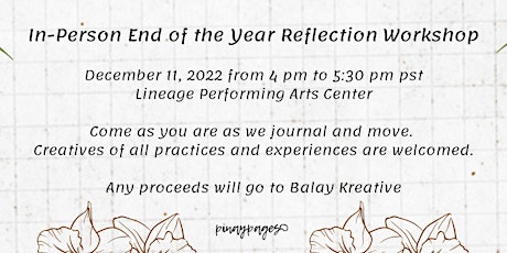 In-Person End of the Year Reflection Workshop