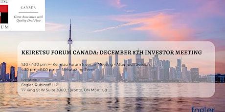Keiretsu Forum Canada Investor Meeting - December 8th Live Event