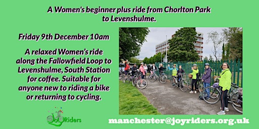 Women's beginners + ride from Chorlton Park to Station South