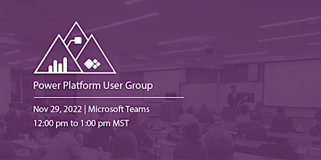 Power Platform User Group Meeting | November