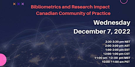 Community Call of the Bibliometrics and Research Impact Canadian Community