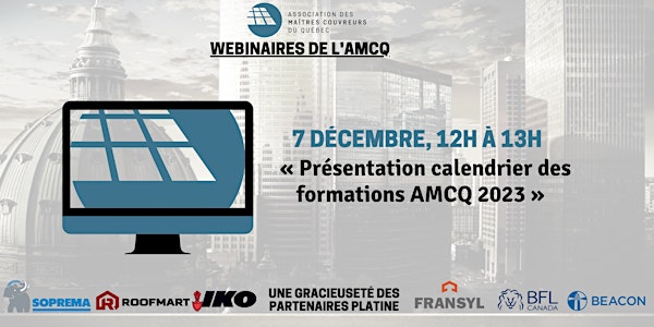 Webinaire - Présentation du calendrier des formations AMCQ 2023