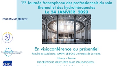 Image principale de Première journée francophone des professionnels du soin en thermalisme