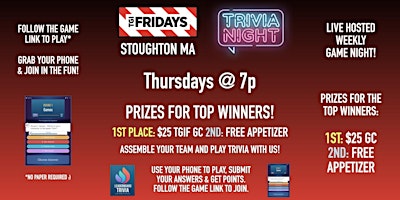 Trivia Game Night | TGI Fridays - Stoughton MA - THUR 7p