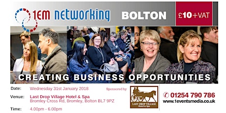1EM Networking Event - Bolton (31st Jan 18) primary image