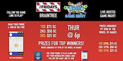 BINGO Game Night | TGI Fridays - Briantree MA