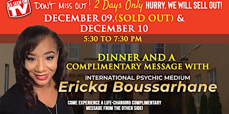 Dinner and Messages with International Psychic Medium Ericka Boussarhane