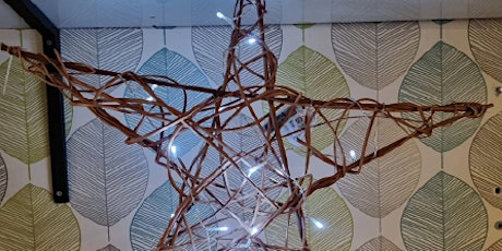 Hanging Willow Star Christmas Light Decoration primary image